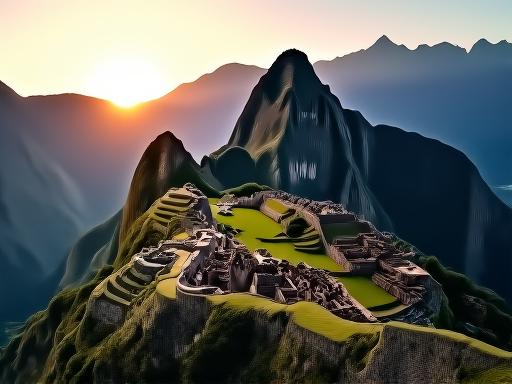 Classic view of Machu Picchu at sunrise with no crowds.